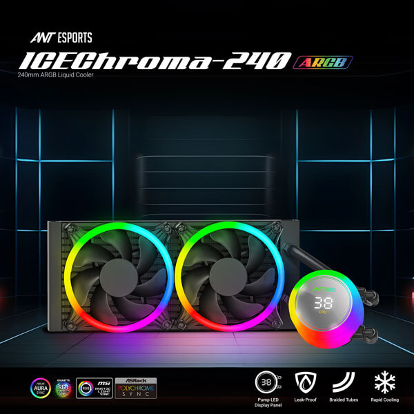 Ant Esports ICE Chroma ARGB 240mm CPU Liquid Cooler